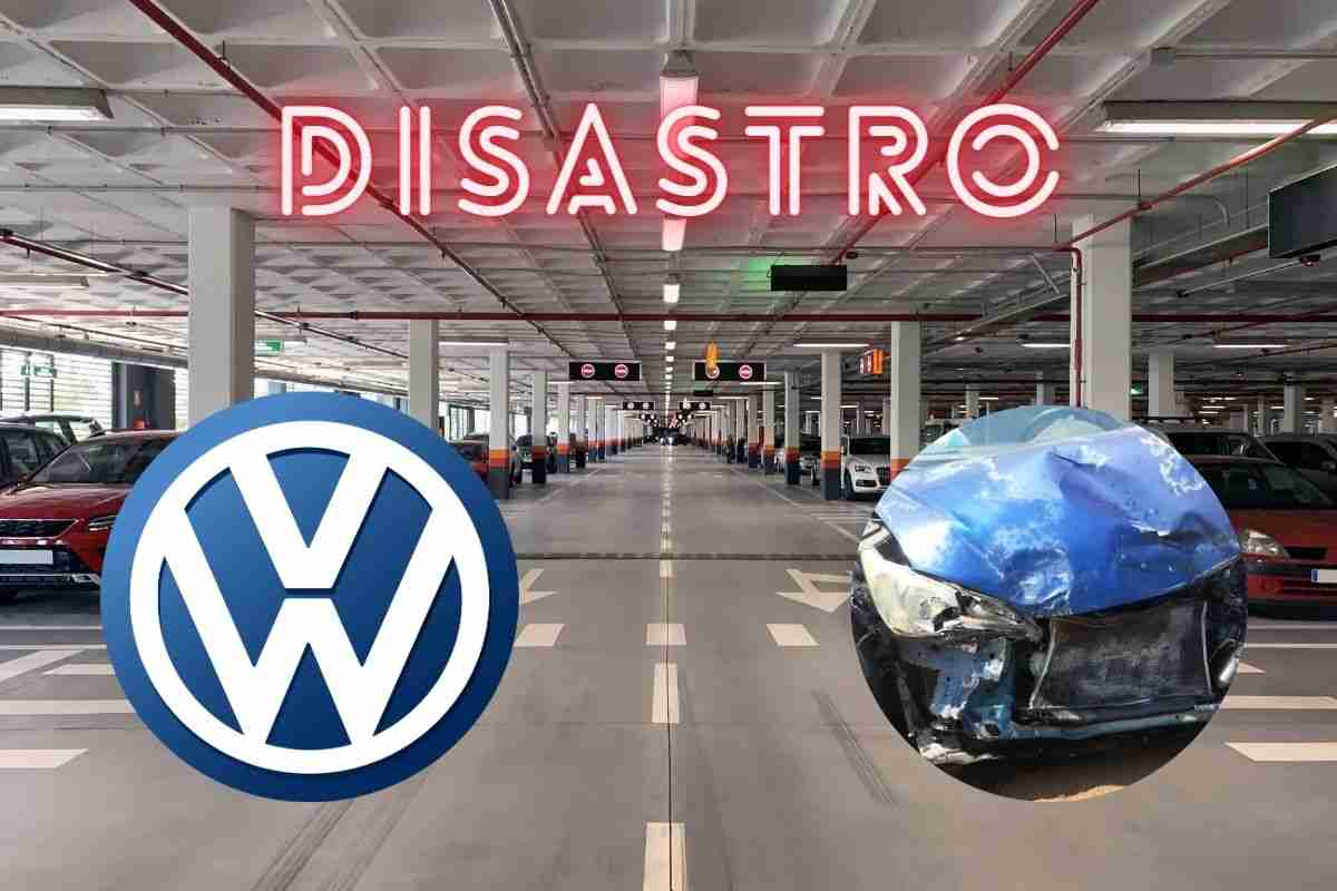 Una Volkswagen vola da un parcheggio: ciò che accade al guidatore è scioccante